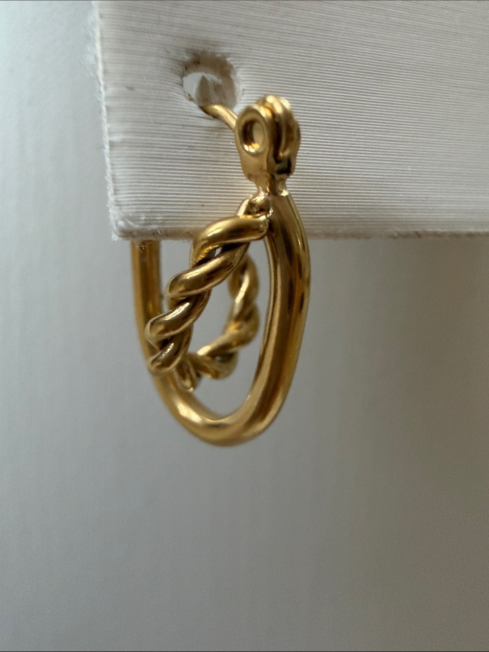 Plunder Gold Leaf Twist Hoop Earrings - Picture 3 of 8
